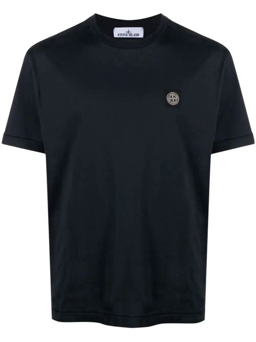 Navy blue cotton t-shirt Stone Island | 801524113A0020